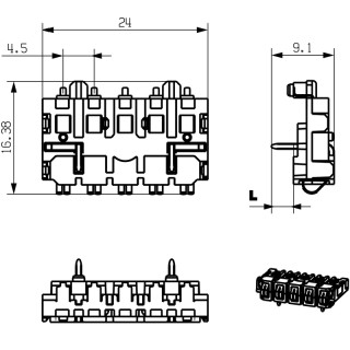 Штекерный соединитель печат SR-SMD 4.50/05/90LFM 3.2AU BK BX