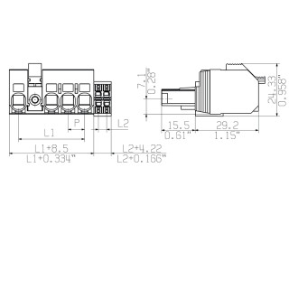 Штекерный соединитель печат BVF 7.62HP/03/180MF2 BCF/04R SN BK BX