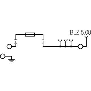 Клемма с предохранителем WMF 2.5 FU BLZ PE 100-250V SW