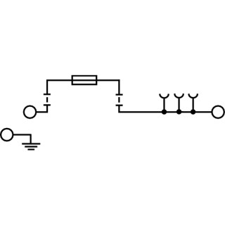 Клемма с предохранителем WMF 2.5 FU PE 100-250V SW