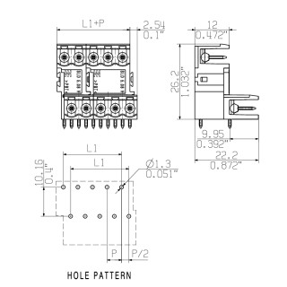 Штекерный соединитель печат SLD 5.08V/04/90 3.2 SN BK BX