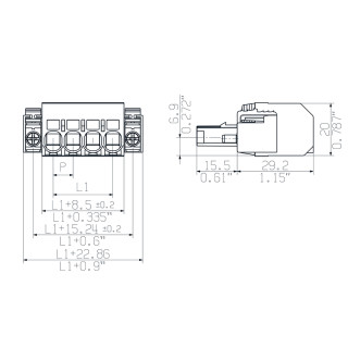 Штекерный соединитель печат BVF 7.62HP/07/180SF SN BK BX CO