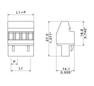 Штекерный соединитель печат BLZP 5.08HC/07/90 SN OR BX PRT
