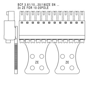 Штекерный соединитель печат BCF 3.81/05/180ZE SN BK BX