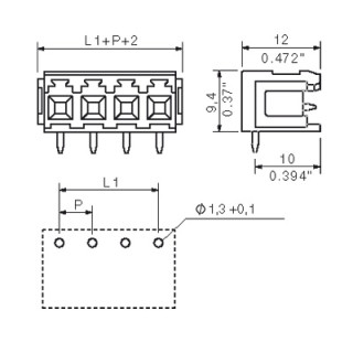 Штекерный соединитель печат SLA 08/90B 3.2SN BK BX