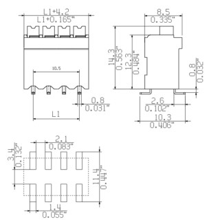 Клемма печатной платы LSF-SMD 3.50/02/180 SN BK RL