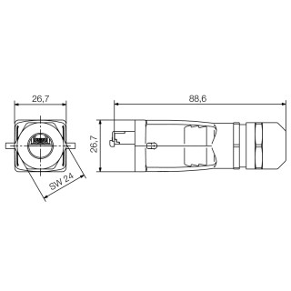 Модул. вил. соедин. IE-PS-V05M-RJ45-FH-B