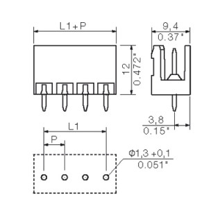 Штекерный соединитель печат SLA 19/180 3.2SN OR BX