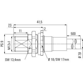 Кабель данных SAIE-M12S-PB-1.0U HW