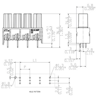 Штекерный соединитель печат BUL 10.16HP/02/180 4.5AG BK BX SO