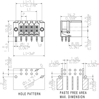 Штекерный соединитель печат S2C-SMT 3.50/32/90LF 3.2SN BK BX