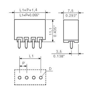 Штекерный соединитель печат SL-SMT 3.50/14/180G 1.5SN BK RL