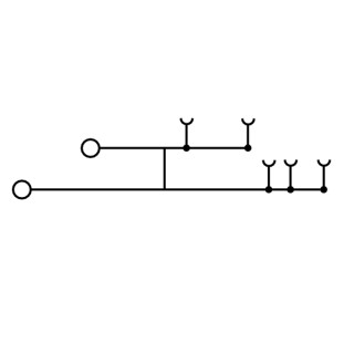 Проходная клемма WDT 2.5/2 V