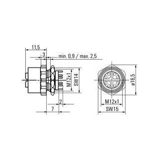 Матрица USB IE-PCB-M12X-S-180