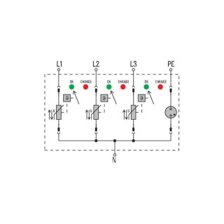 Разрядник VPU II 3+1 750V/25kA