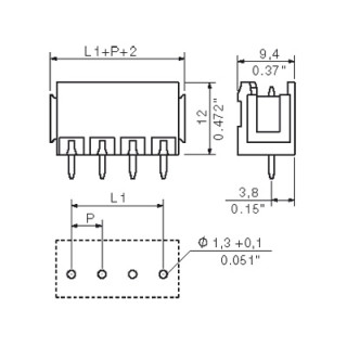 Штекерный соединитель печат SLA 14/180B 4.5SN OR BX