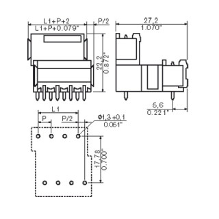 Штекерный соединитель печат SLAD 20/180B 3.2SN OR