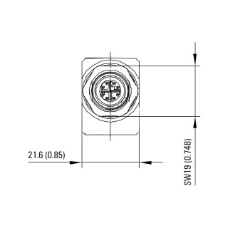 Матрица USB IE-AD-M12XRJ45-90