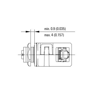 Матрица USB IE-AD-M12XRJ45-90