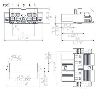 Штекерный соединитель печат SVF 7.62HP/03/180SFBMF2 SN BK BX