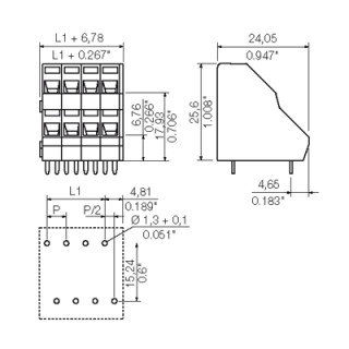 Клемма печатной платы LM2NZF 5.08/06/135 3.5SN BK BX