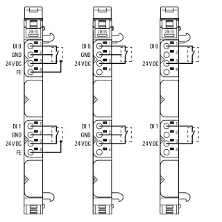 Штекерный соединитель печат UR20-2DI-P-TS