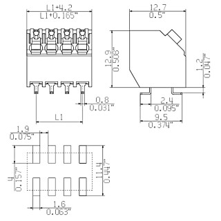 Клемма печатной платы LSF-SMD 3.50/04/135 SN BK RL