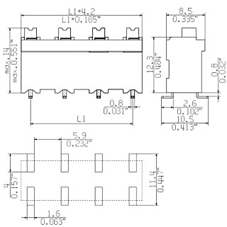 Клемма печатной платы LSF-SMD 7.50/03/180 SN BK RL