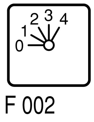 Ступенчатый переключатель, 3P , Iu = 10A, Пол. 0-4 , 45 ° 30x30 мм переднее крепление