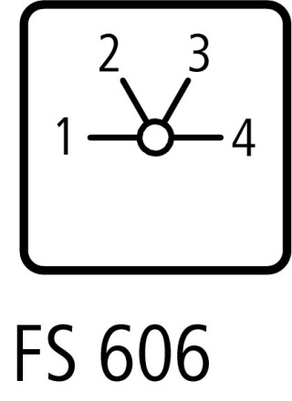 Ступенчатый переключатель, 1P , Ie = 25A , Пол. 1-4 , 45 ° 48х48 мм, переднее крепление