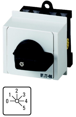 Ступенчатый переключатель, 1P , Ie = 12A, 0-5 Пол. , 45 ° 45x45mm , модульное исполнение