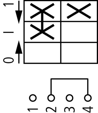 Переключатель управления , 1P , Ie = 12A , Пол. 0 > < 1 , 45 °, 48х48 мм , заднее крепление