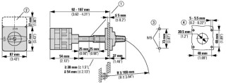 Кулачковый переключатель, 1P , Ie = 63A , Пол. 1-0-2 , 45 ° 88x88mm , заднее крепление