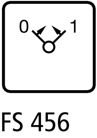 Переключатель управления , 2P, Ie = 12A , Пол. 0 > < 1 , 45 °, 48х48 мм , переднее крепление