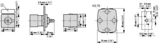 Вольтметр переключатель, 3P + N , FS Phase/Phase-0-Phase/N , 45 °, 48х48 мм , установка