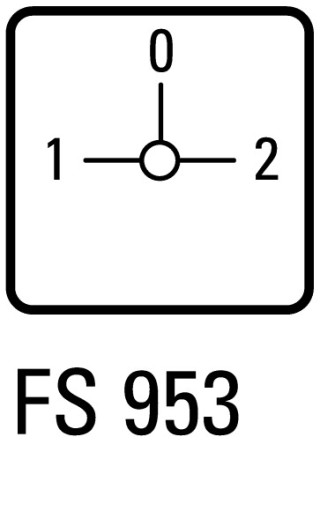 Кулачковый переключатель, 4p , Ie = 80A , Пол. 1-0-2 , 90 ° 88x88mm , заднее крепление