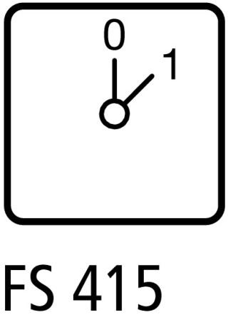 Переключатель управления в корпусе 1P, Ie = 12A, Пол. 0-1, 45 ° 48х48 мм