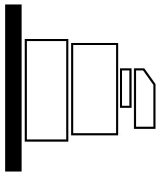 Кулачковый переключатель в корпусе 1P, Ie = 12A, Пол. 2> 0 <1, 45 °,  48х48 мм