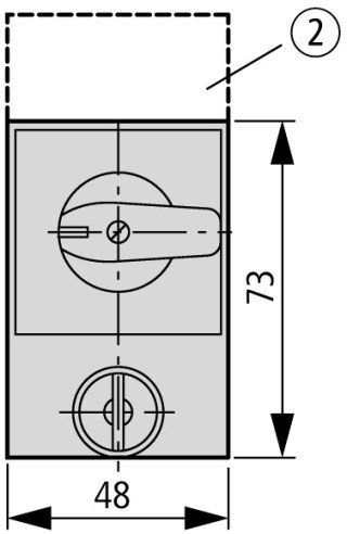 Аварийный выключатель, корпус 3P, Ie = 12A, Пол. 0-1, 90 °, 48х48 мм