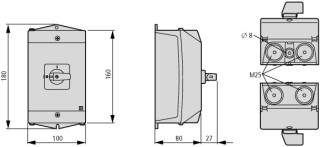 Кулачковый переключатель в корпусе 1P, Ie = 32A, Пол. 1-0-2, 45 ° 48х48 мм