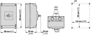 Кулачковый переключатель в корпусе, 2P, Ie = 63A, Пол. 0-1, 90 °, 88x88mm