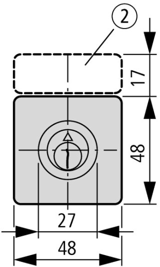 Кулачковый переключатель в корпусе, 3P + N +1НО +1 НЗ , Ie = 25A , Пол. 0-1 , 90 °, 48х48 мм