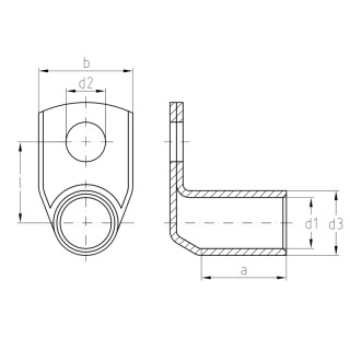 Tube cable shoe for CU con. KWN-M16/-150 90