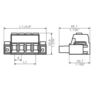 Штекерный соединитель печат BUZ 10.16HP/02/180F AG BK BX LRP