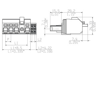 Штекерный соединитель печат BVFL 7.62HP/04/180MSF4 BCF/04R SN BK BX