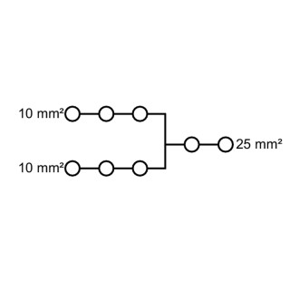 Проходная клемма WPD 100 2X25/6X10 GN