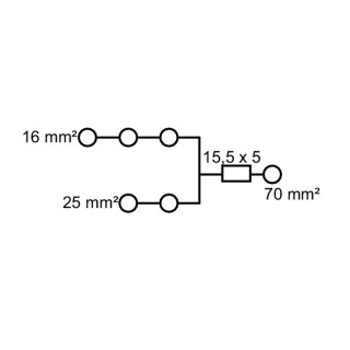 Проходная клемма WPD 106 1X70/2X25+3X16 GY