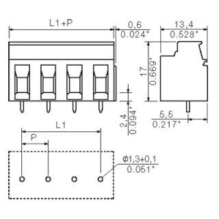 Клемма печатной платы LPP 7.50/02/90 3.2SN OR BX