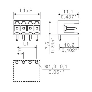 Штекерный соединитель печат SL 3.50/03/90 3.2SN OR BX