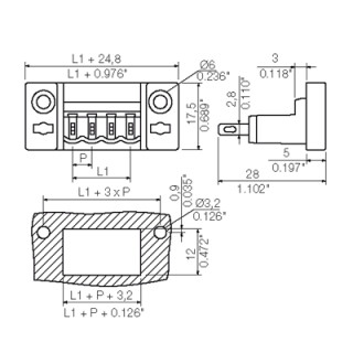 Штекерный соединитель печат SLDF 5.08 L/F 6 SN OR BX